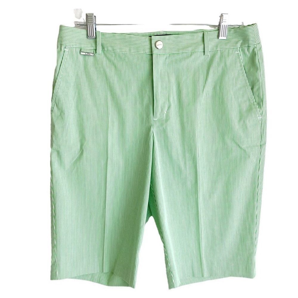 L-RL RALPH LAUREN GREEN AND WHITE STRIPE SHORTS WOMENS SIZE 6​ - Picture 6 of 8